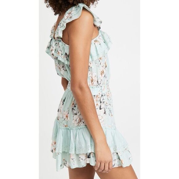 PilyQ Swim Cate Floral Print Ruffle Mini Dress In Posies - Picture 4 of 11